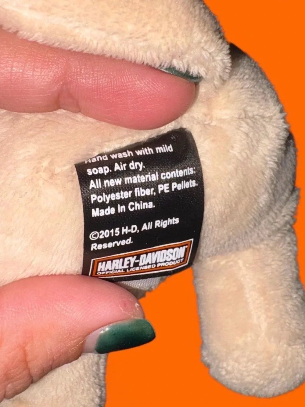 Harley-Davidson Cream Plush Puppy with Black Bandana